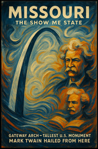 Missouri Gateway Arch Vintage Cultural or Heritage Poster