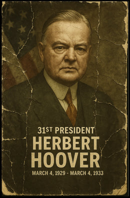 Herbert Hoover 31st President of the United States Damaged Photograph Poster