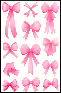 Pink Bow Collection Poster Wall Art Print