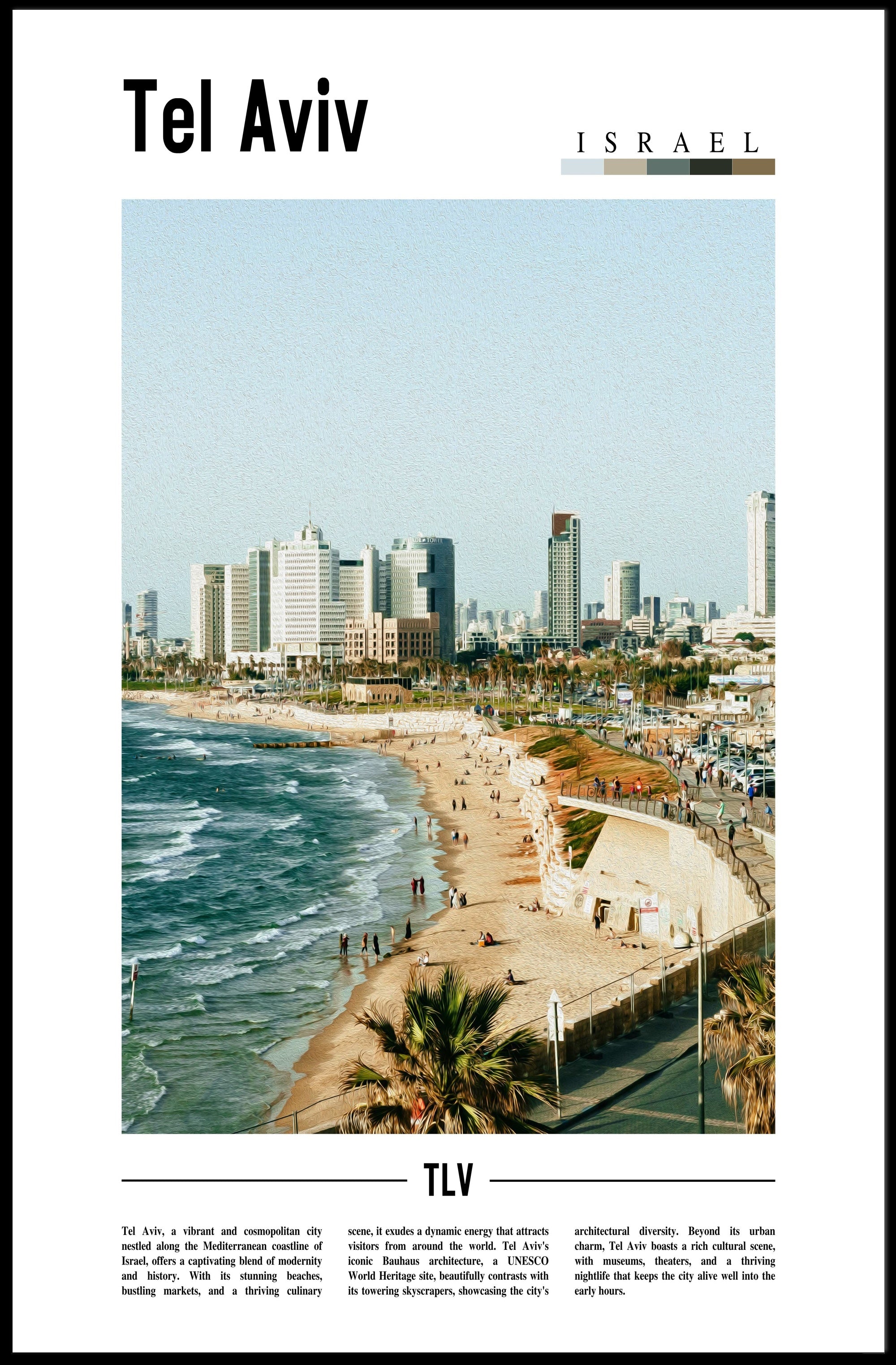 Tel Aviv Vibrant Cityscape Urban or Cityscape Poster PosterGoat