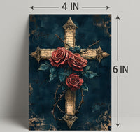 Roses And Thorns Cross Poster