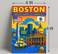 Boston Iconic Landmarks Poster PosterGoat