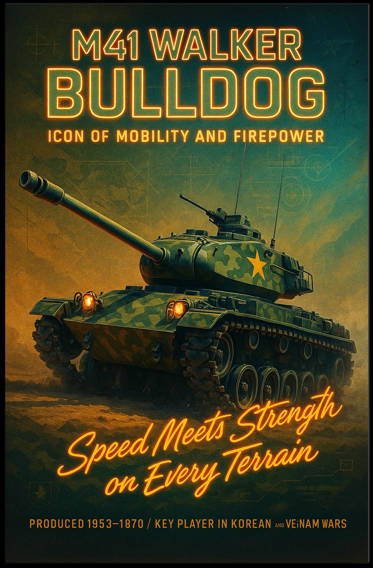 M41 Walker Bulldog Icon of Mobility and Firepower Poster