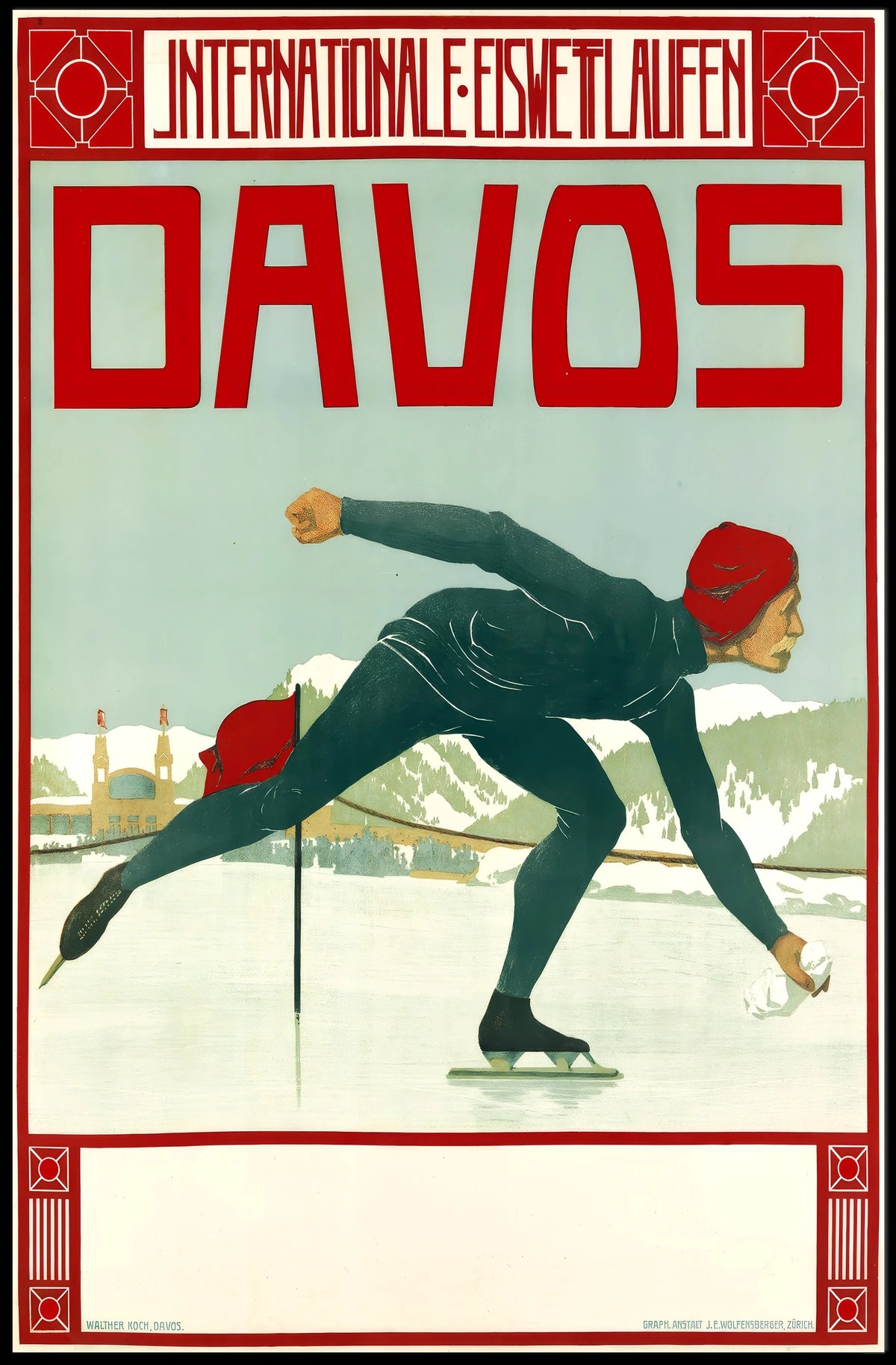 Davos Ice Skating Event Poster