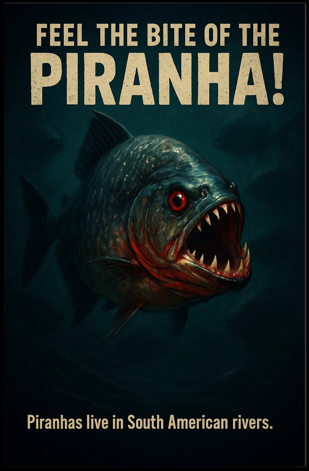Feel the Bite of the Piranha Poster