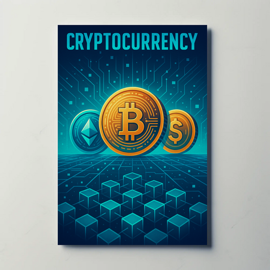 Cryptocurrency Futuristic Digital Tech Poster