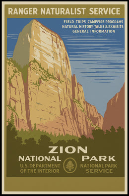 Zion National Park Ranger Programs Poster