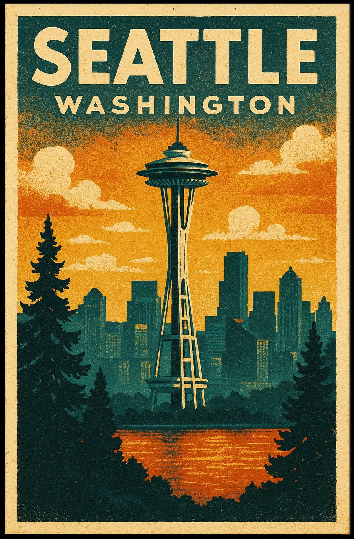 Seattle Skyline Poster