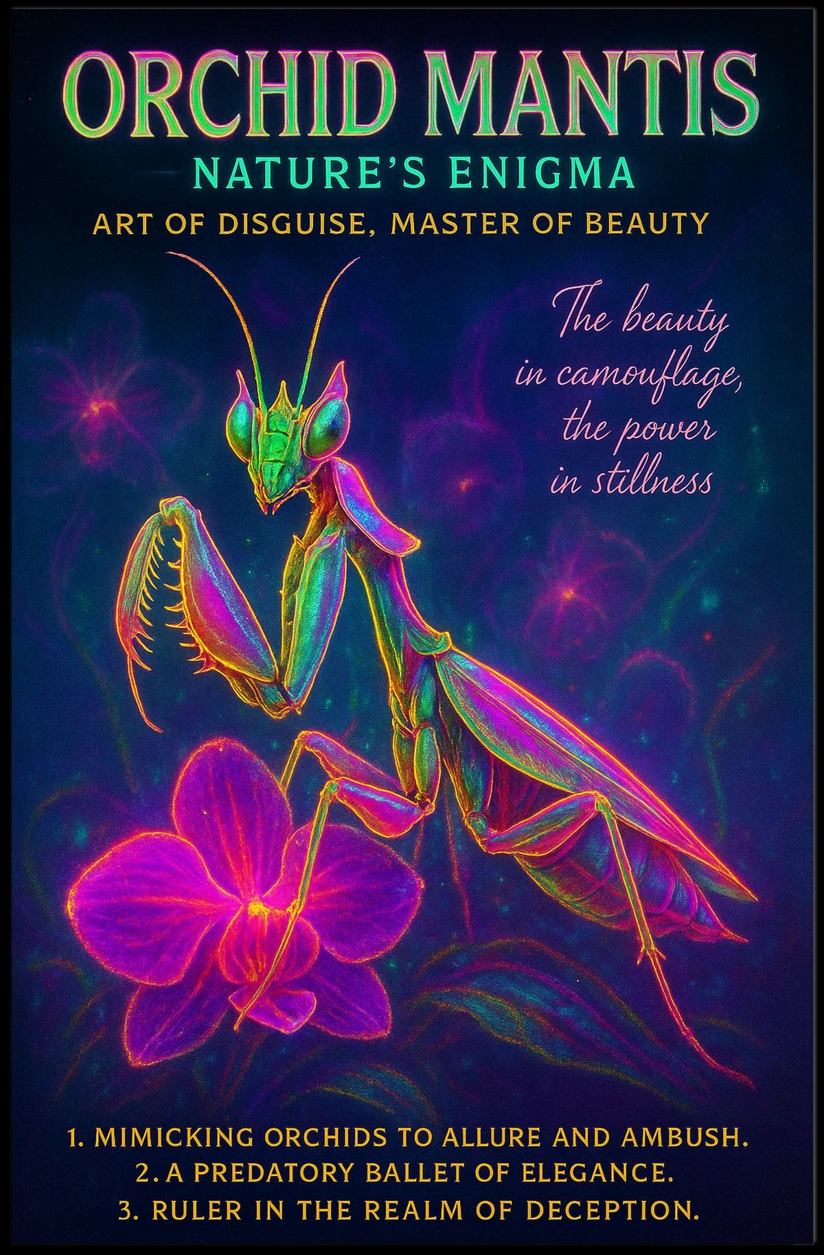 Orchid Mantis Natures Enigma Poster