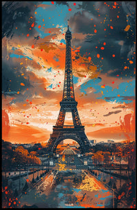 Eiffel Tower In Abstract Splendor Poster