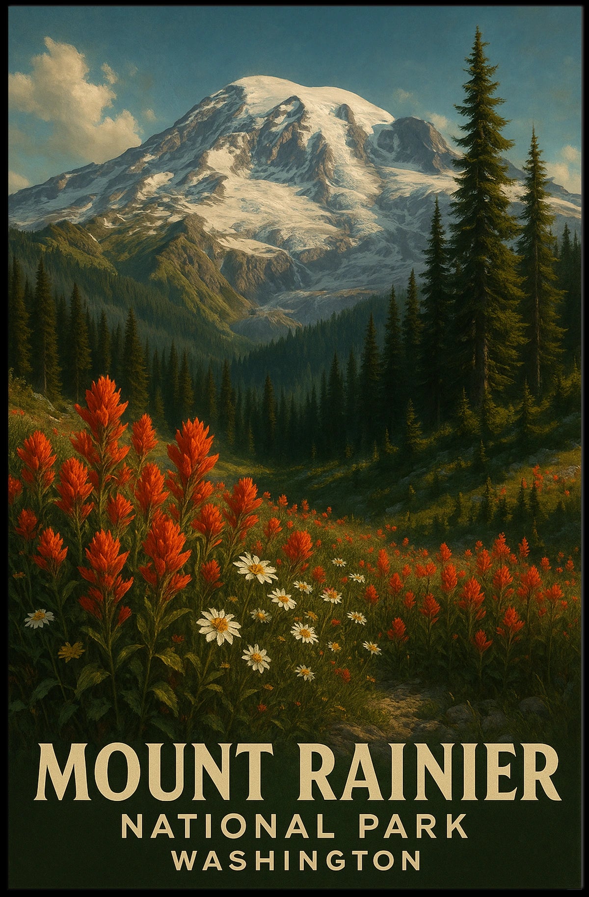 Mount Rainier National Park Poster