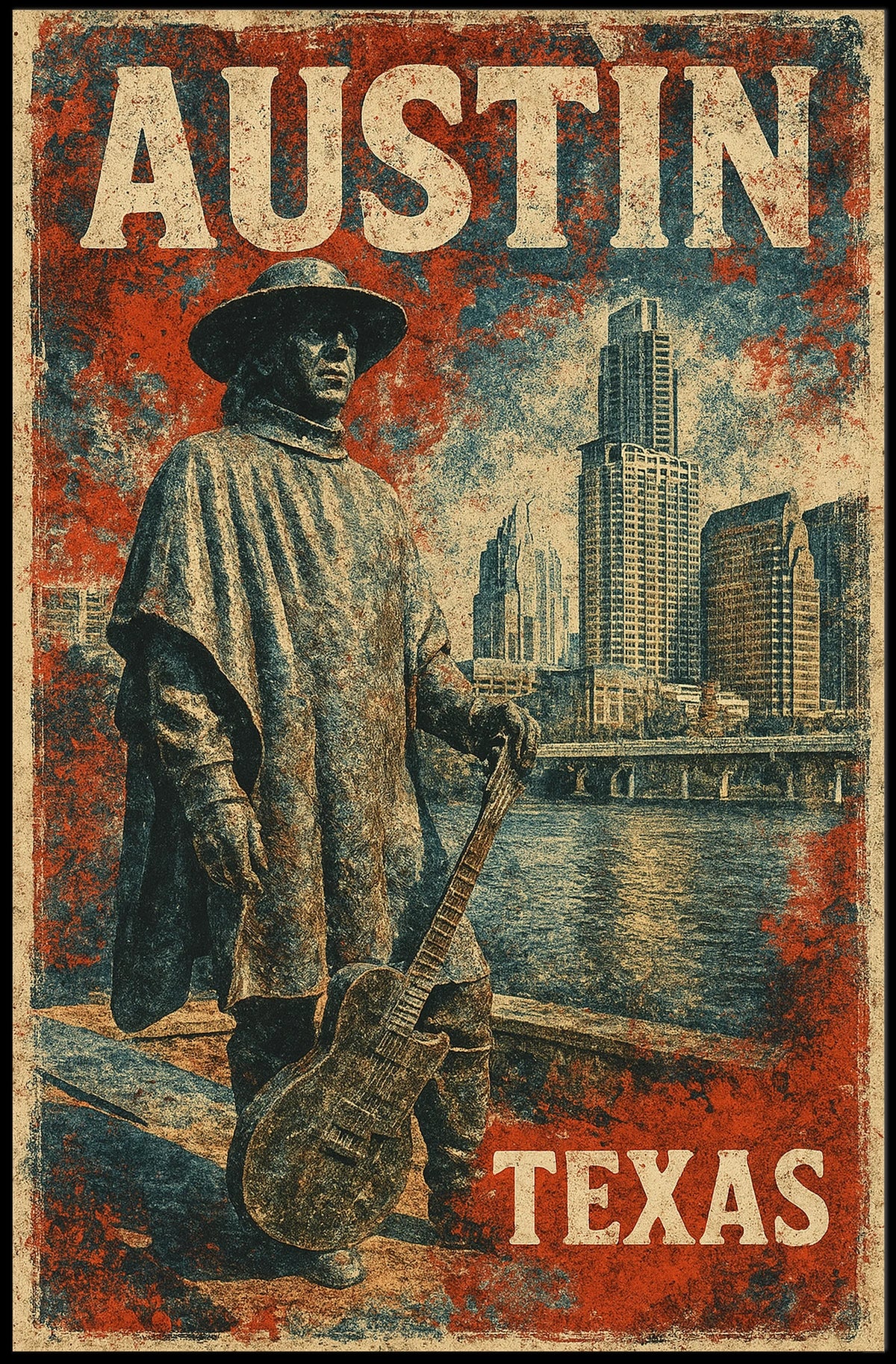 Austin Skyline Tribute Wanderlust Photography Poster