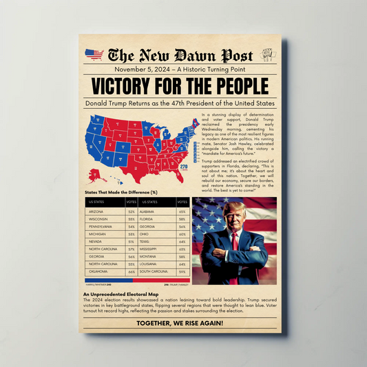 Trump Wins 2024 Election - Newspaper Cover