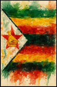 Zimbabwe Vivid Colors Collectors Art Poster