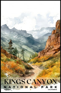 Kings Canyon Watercolor Wall Art Poster