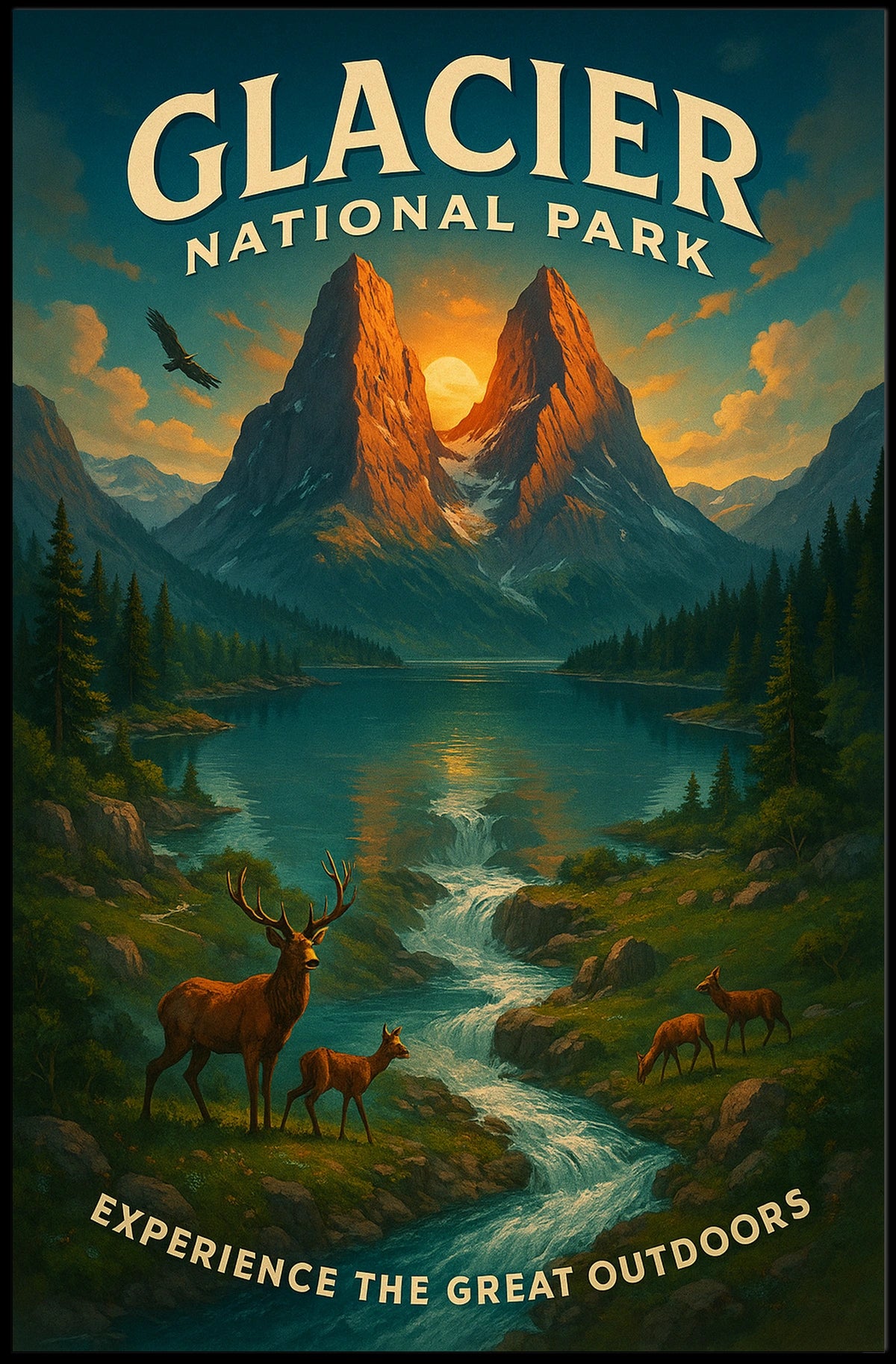Glacier National Park Adventure Poster