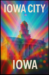 Vivid Iowa City Urban Skyline Cityscape Realism Photography Artistry Timeless Midwest Creative Vibe Poster