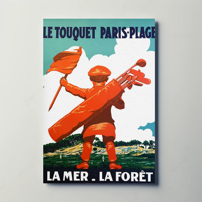 Le Touquet Paris Plage Golf Scene Vintage Travel Poster