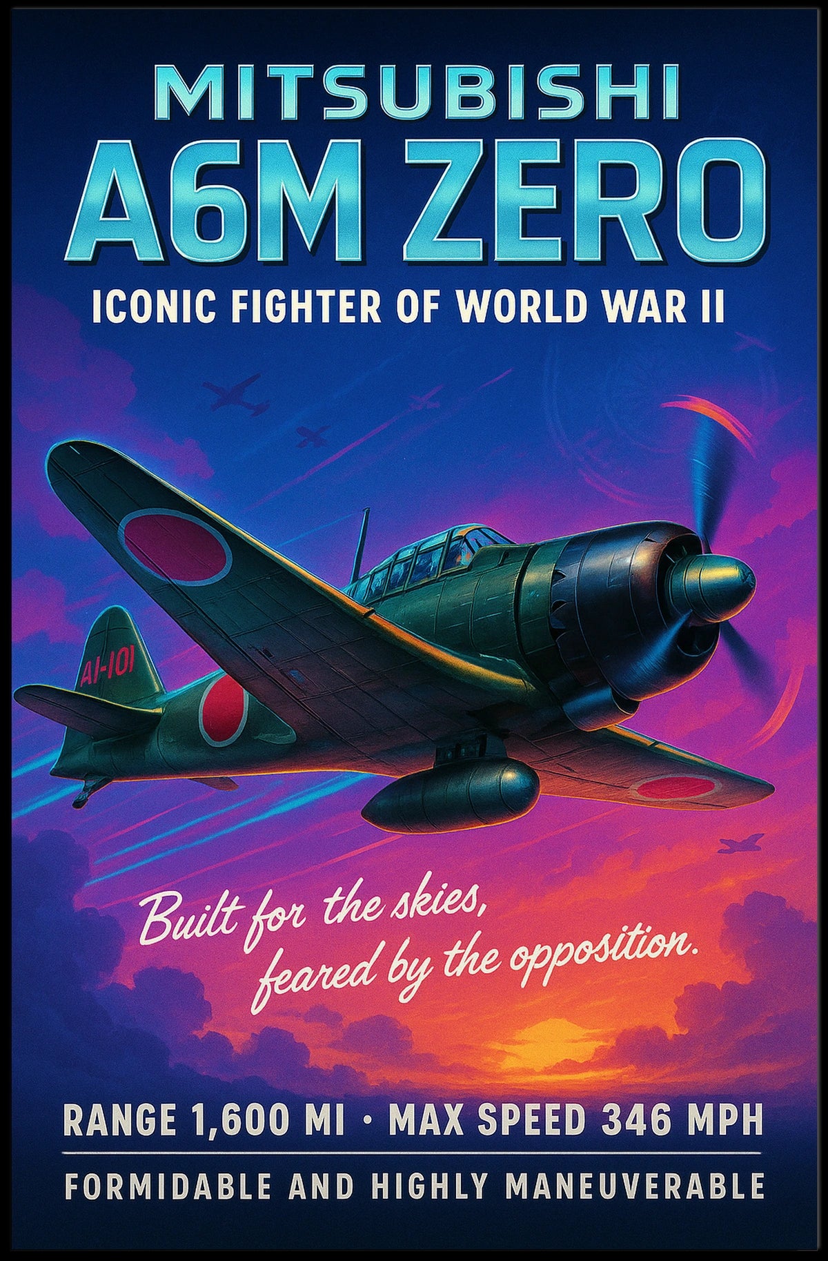 Mitsubishi A6M Zero Iconic Fighter Poster