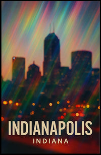 Indianapolis Skyline Cityscape Travel Inspiration Photography Realism Urban Dream Poster