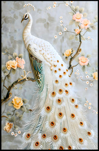 White Peacock Elegance Cultural or Heritage Poster