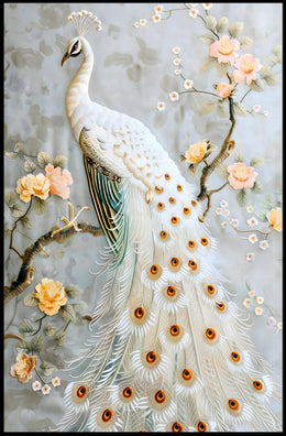 White Peacock Elegance Cultural or Heritage Poster