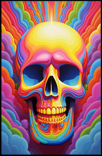 Vivid Skull Illusion Poster PosterGoat