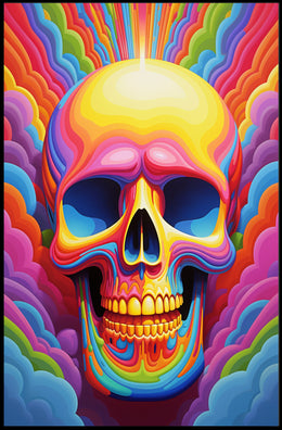 Vivid Skull Illusion Poster PosterGoat
