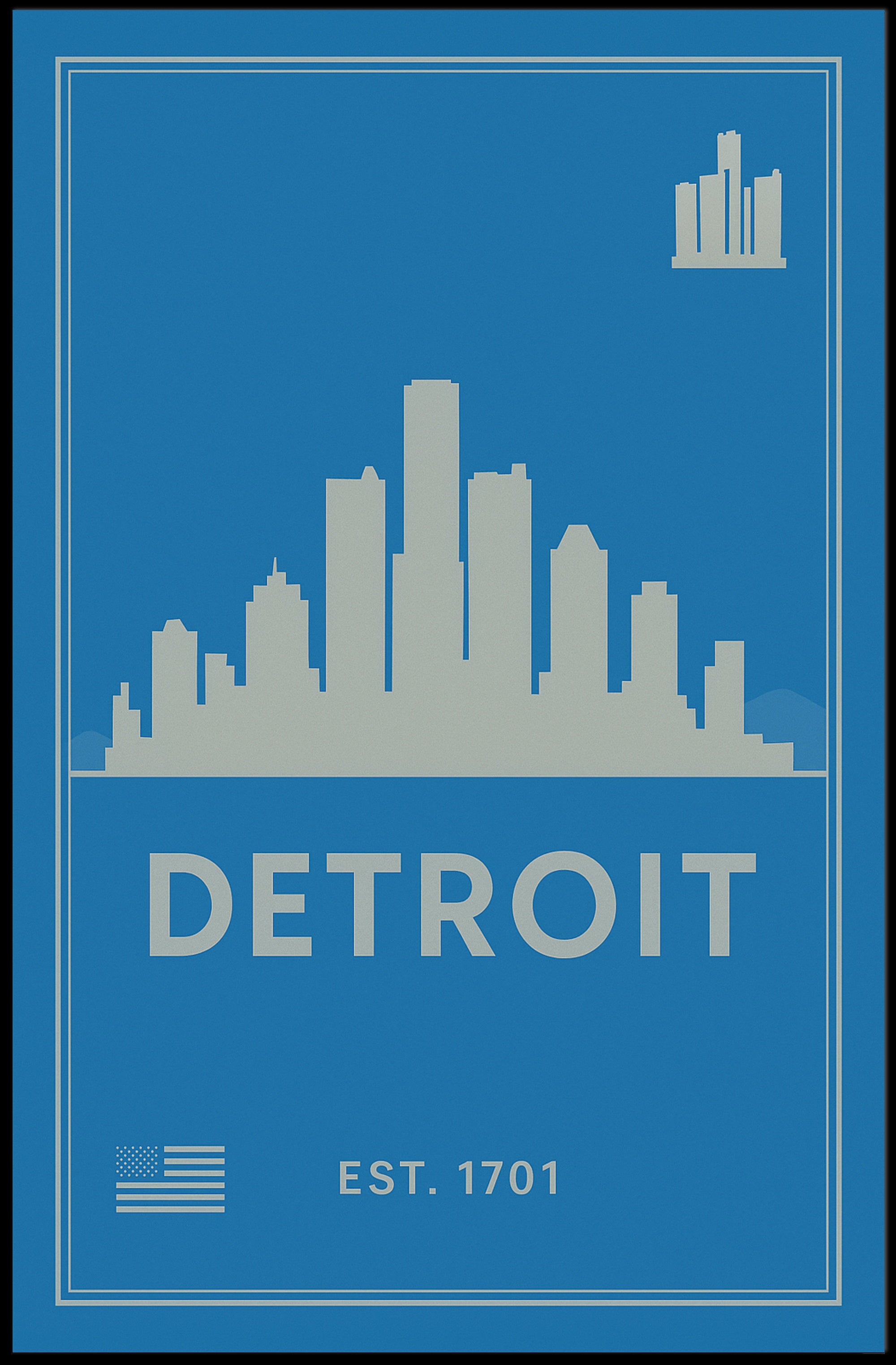 Detroit Skyline Poster PosterGoat
