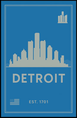 Detroit Skyline Poster PosterGoat