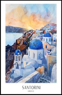 Santorini Sunset Poster