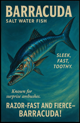 Barracuda Salt Water Fish Poster