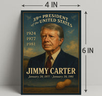 Jimmy Carter 39th President Wall Art Vintage Portrait Print PosterGoat