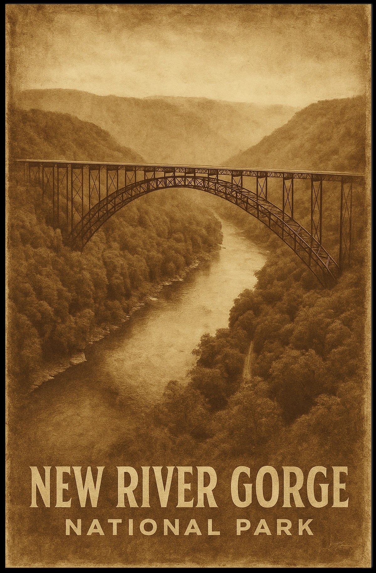 New River Gorge National Park Scenic Wanderlust Poster