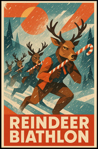 Reindeer Biathlon Poster