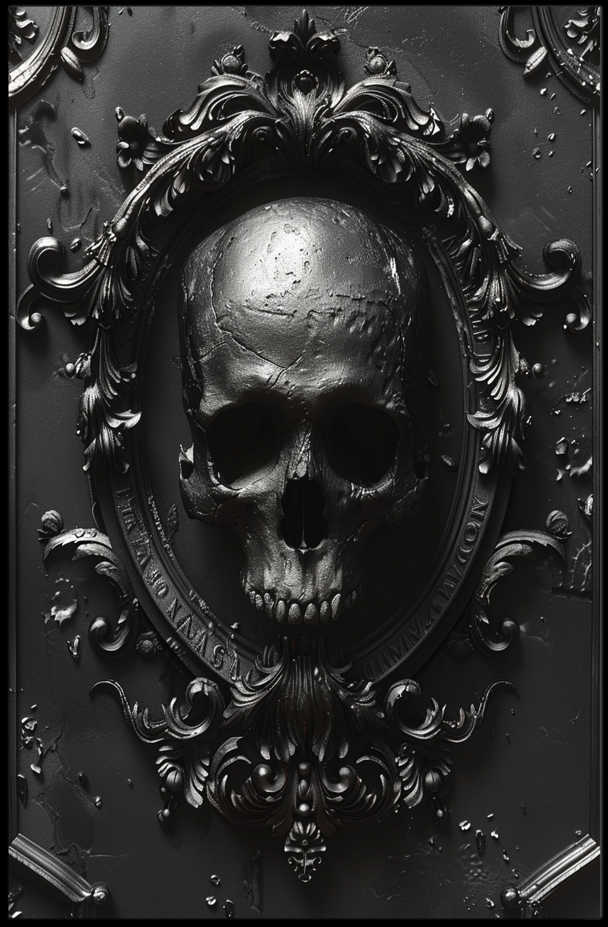 Gothic Skull Emblem Poster