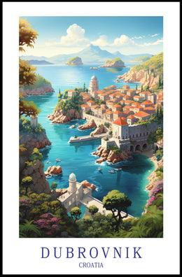 Dubrovnik's Enchanting Cityscape Travel Poster PosterGoat