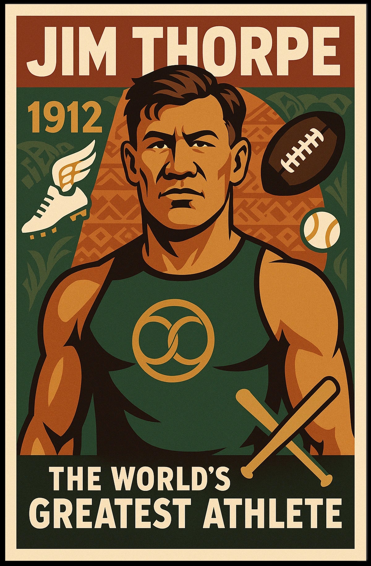 Jim Thorpe Legendary Athlete Poster