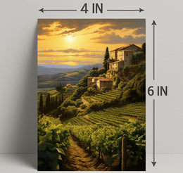 Tuscan Vineyard At Sunset Poster