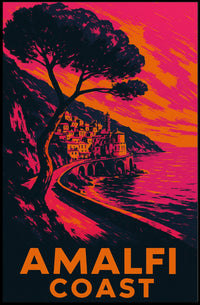 Amalfi Coast Poster Wall Art for Coastal Home Decor