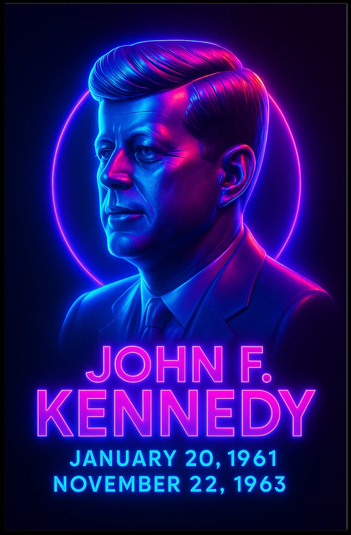 John F Kennedy 35th President Vintage Poster