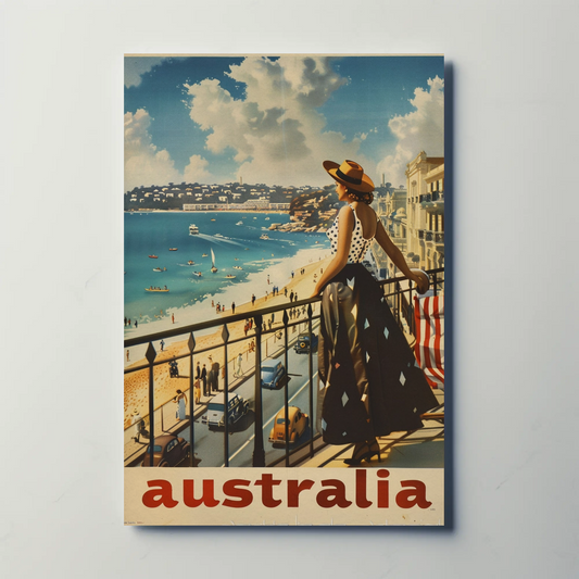 Vintage Travel Poster - Australia Balcony View