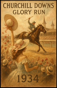 Churchill Downs Glory Run Vintage Sports Poster
