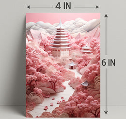 Serene Cherry Blossom Landscape Poster