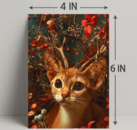 Whimsical Cat Antler Enchantment Fantasy or Mythology Poster