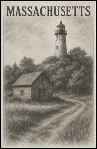 Massachusetts Lighthouse Scene Poster