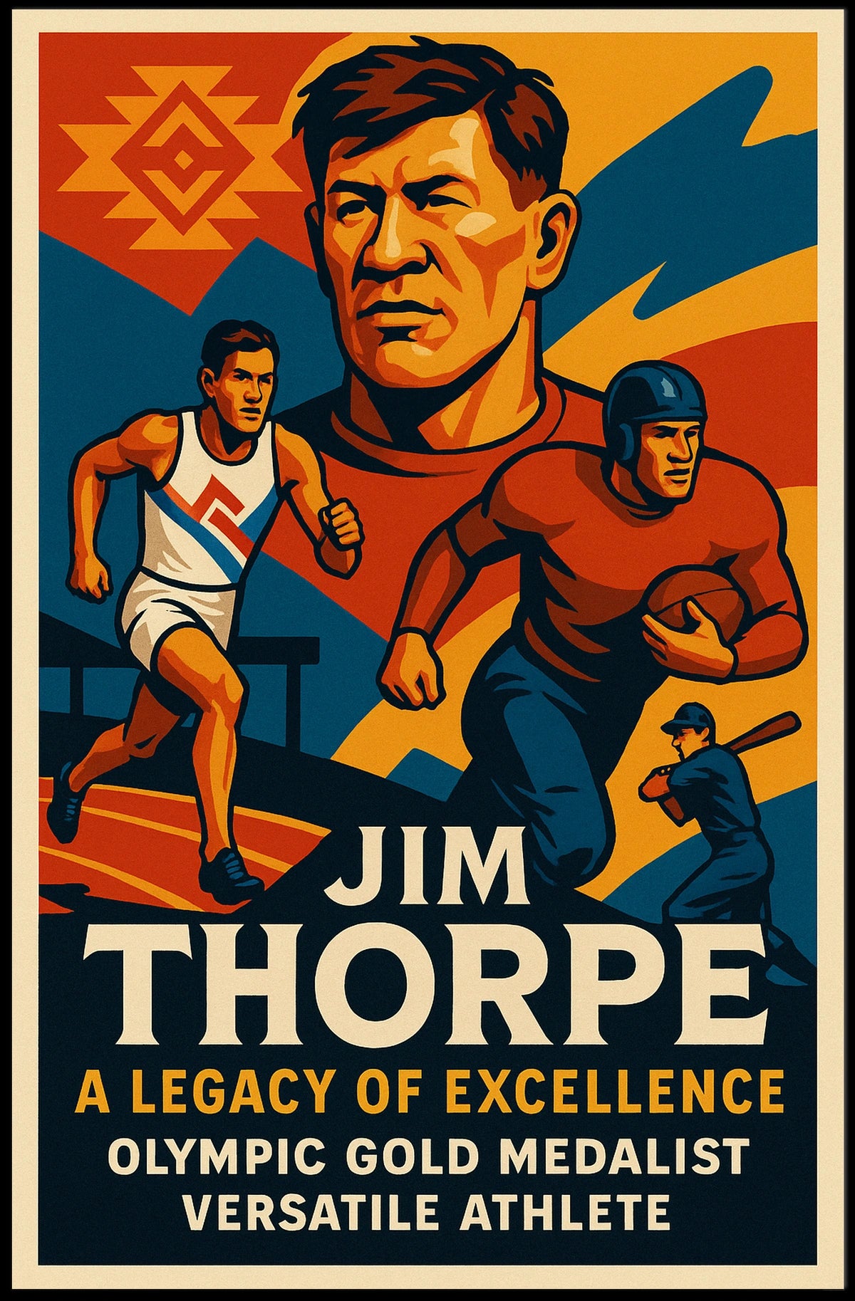 Jim Thorpe Legendary Athlete Poster