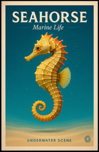 Seahorse Marine Life Poster