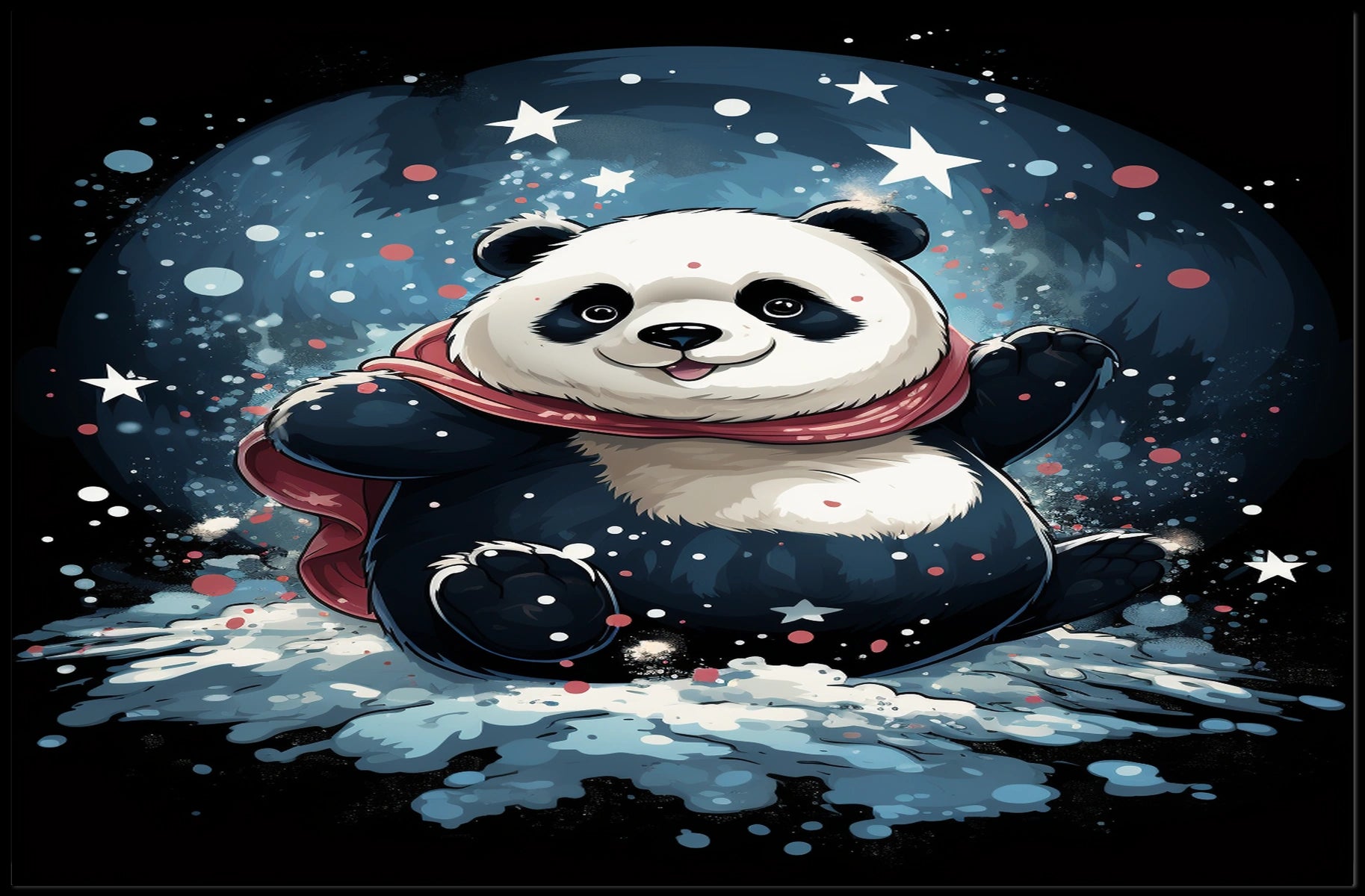 Starry Night Panda Poster