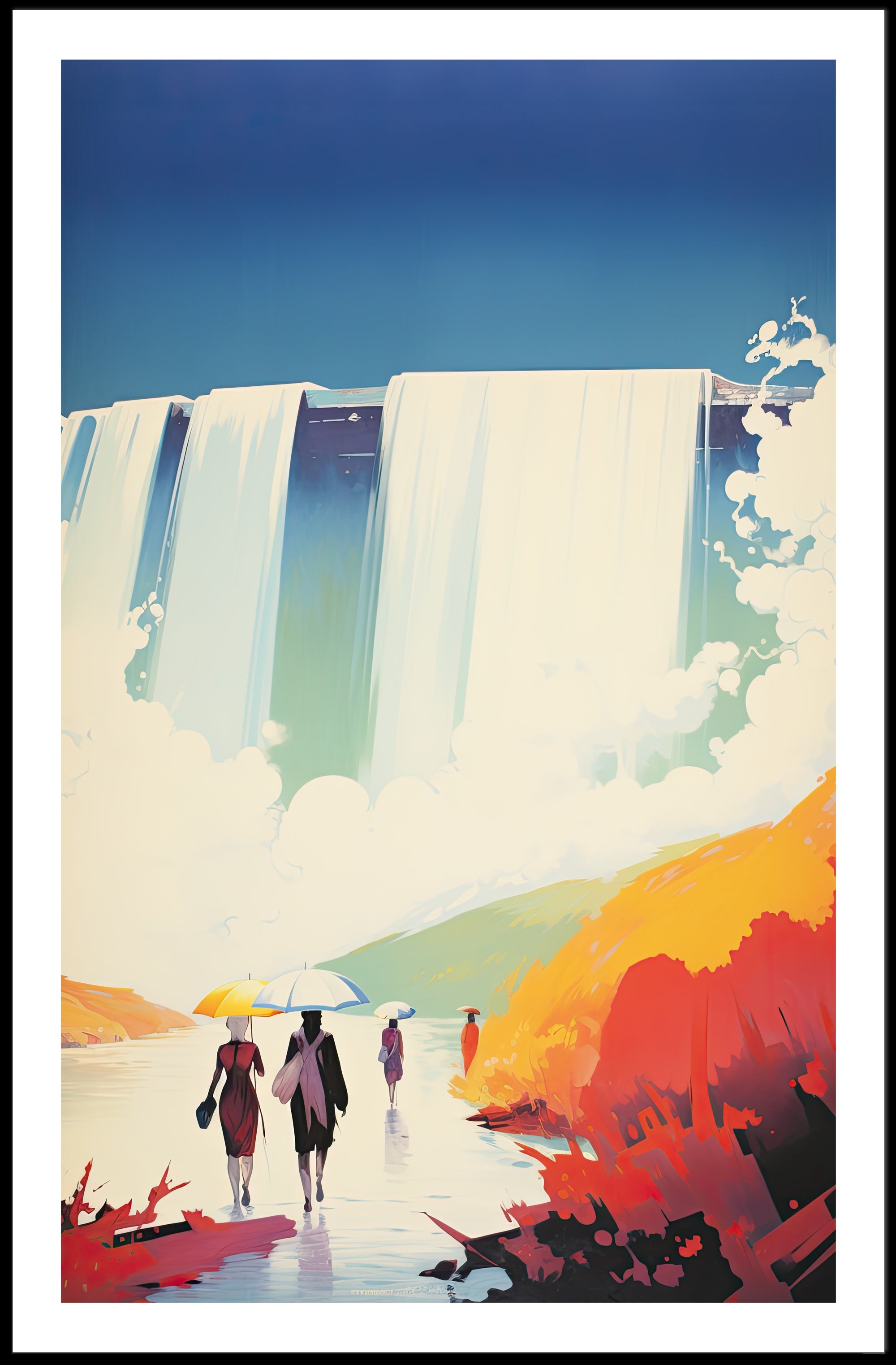 Journey Beneath The Falls Scenic Wall Art Poster